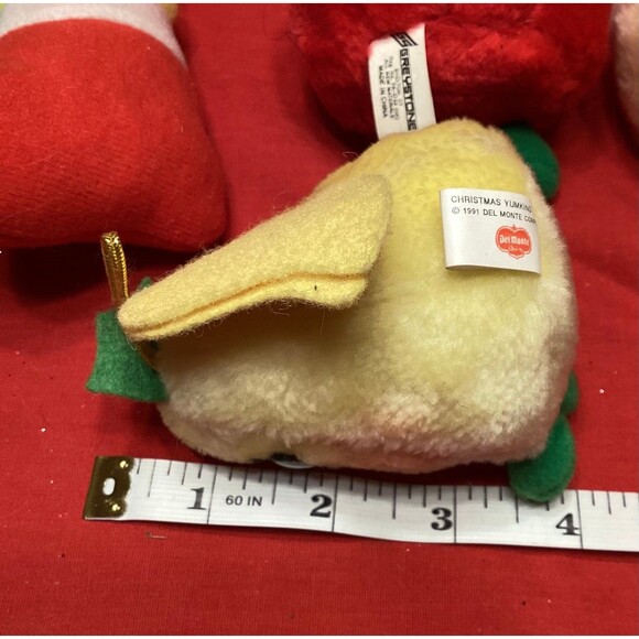 Del Monte Plush Christmas Yumkins 1991 Vegetable Tree Ornaments Set of 6 - Picture 12 of 12